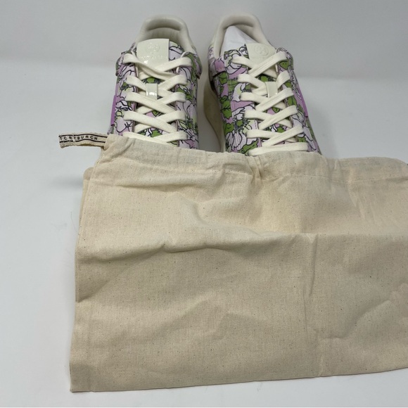 Tory Burch Ladybug Sneaker in Purple Bold Flowers / Oyster Size 9 New - Picture 13 of 14